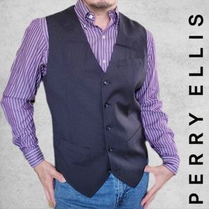 PERRY ELLIS Dark Blue Business Vest M (40)